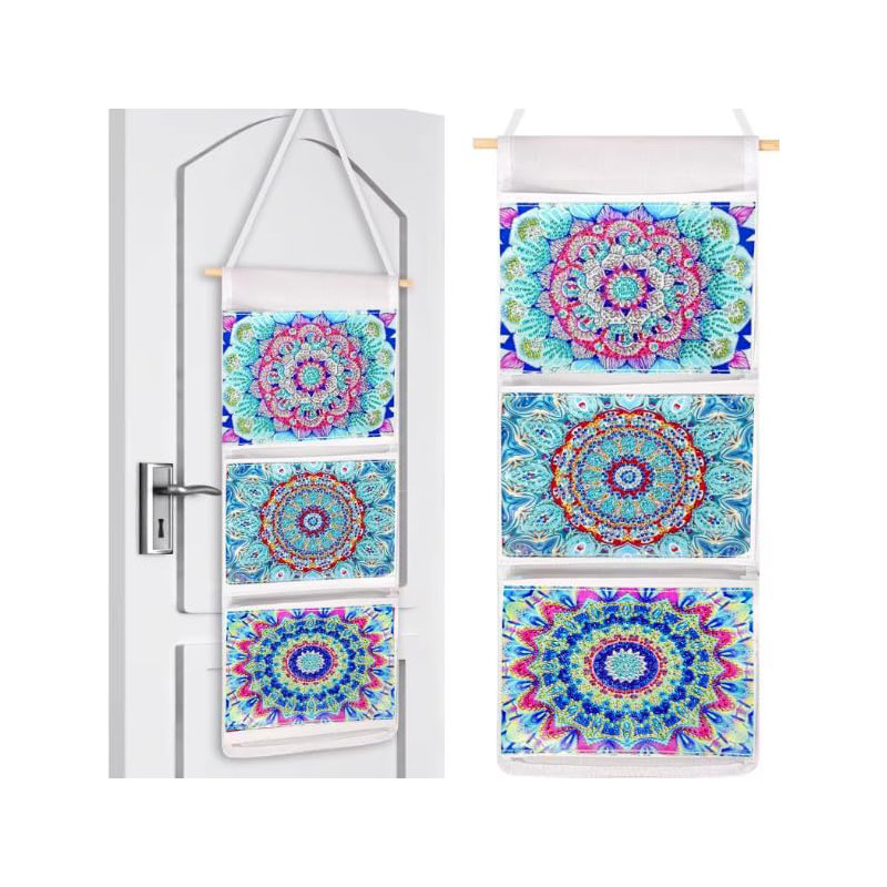 Savannah 5D DIY Mosaic Blue Mandala Hanging Door Storage Bag Diamond Painting Kit Crystal Rhinestone Decoration