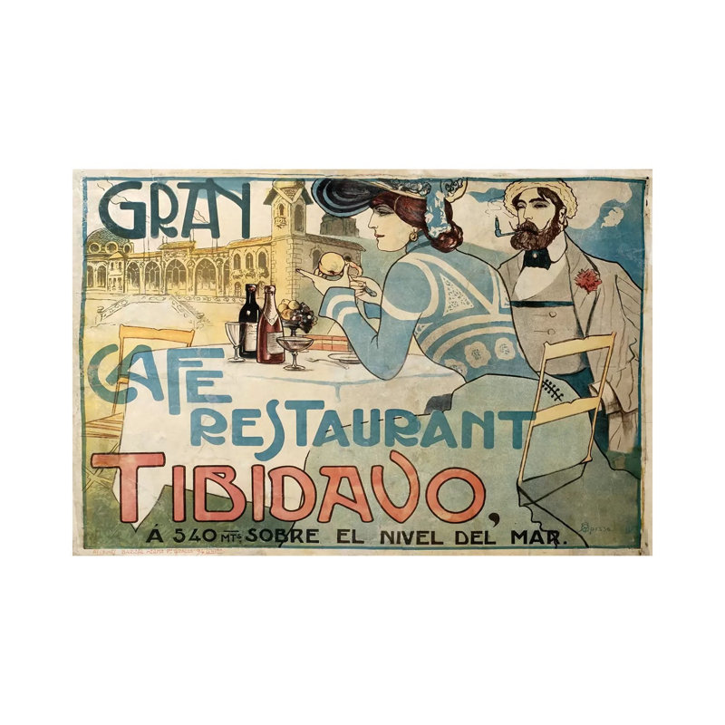 Gran Café Restaurant - Wrapped Canvas Print, 66.04 cm H x 45.72 cm W x 1.91 cm D