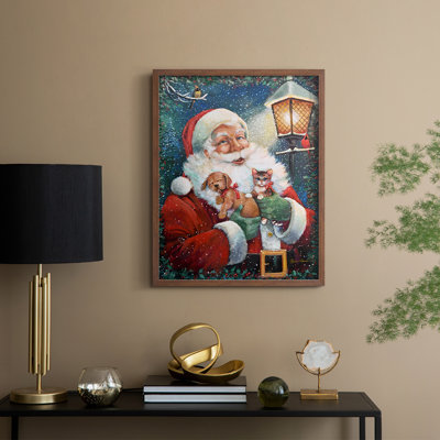 «Santa's Special Livraison», reproduction encadrée - bois massif