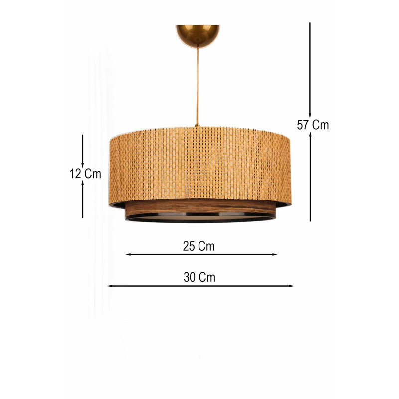 Lustre, H 12,99 po x l 12,99 po x P 11,02 po, Brun, Brun, 1 niveau, Une lumière, 127 V