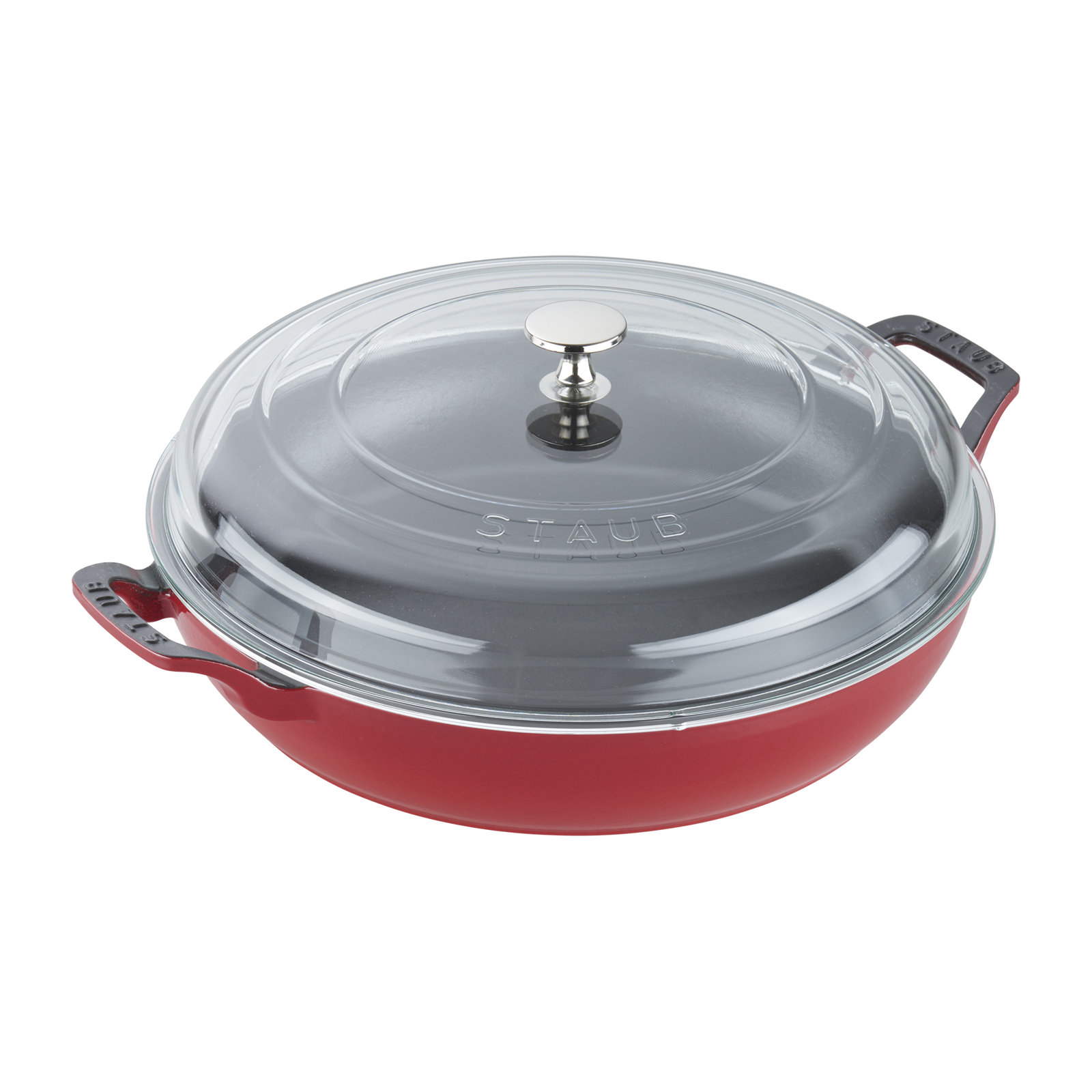 Braisers 3.5 L Cast Iron Round Heritage Braiser/Sauté Pan, Cherry
