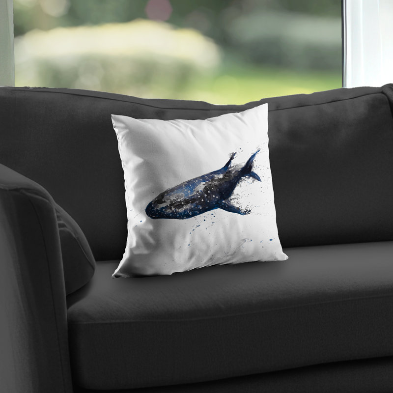 Abstract whale shark - Blue aquatic poly twill throw | Home decor
