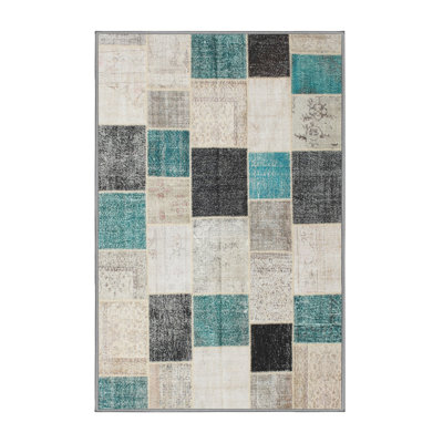 Tapis gris/vert zone contemporaine