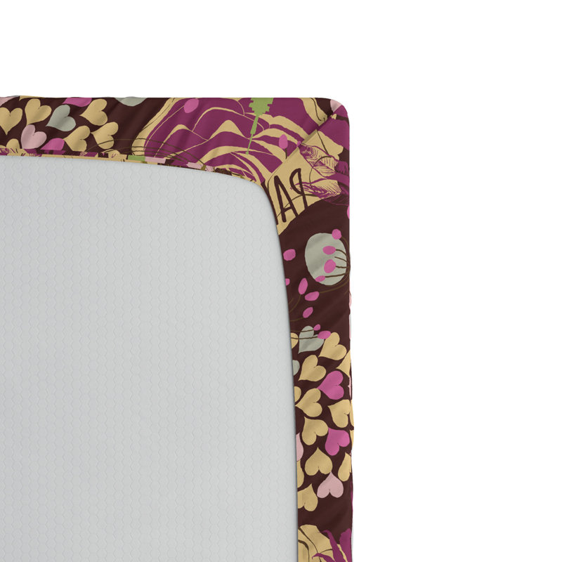 Queen Size Purple Plum Floral Microfiber Fitted Sheet