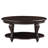 42'' Oval Wood Coffee Table For Living Room, 2-Tier Solid Wood Cocktail Table With Open Storage Shelf, Easy Assembly, Espresso-2027443520