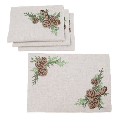 Récapitulatif à floras brodé 20 po winter pin et branches Woodville