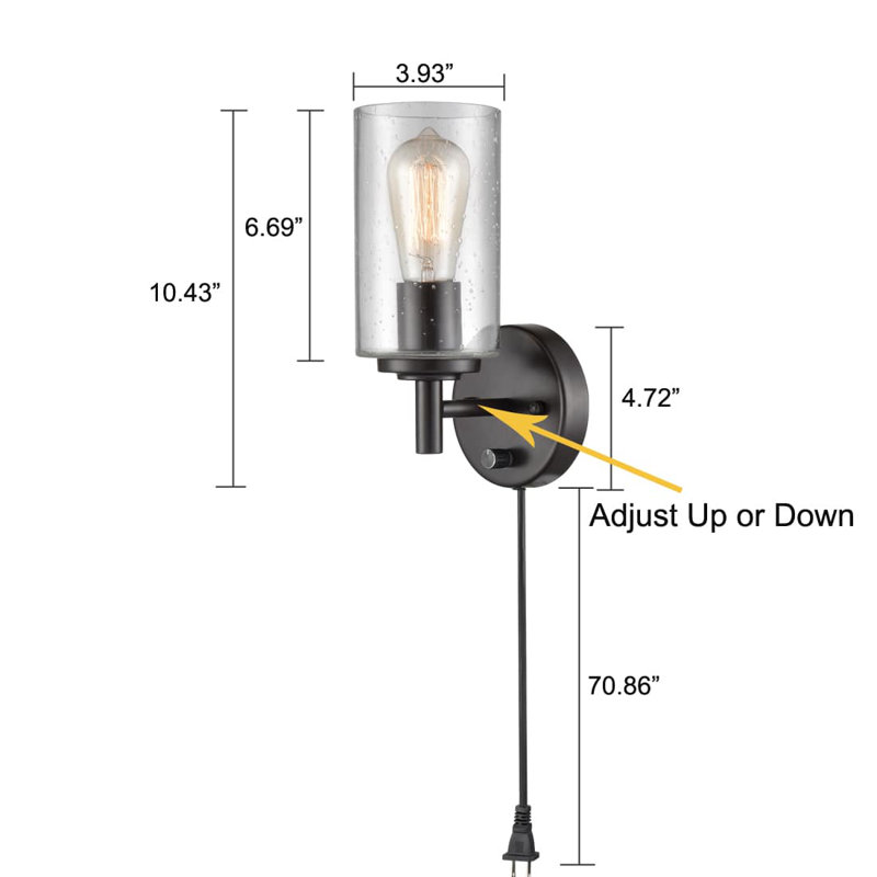 Contemporary Oil Rubbed Bronze Bubble Glass Wall Sconces Set Of Two Sconce Plug In With Switch
