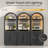 Arden  79" Tall Arched Kitchen Pantry Cabinet Wall Unit with 4 Glass Door and 4 Doors