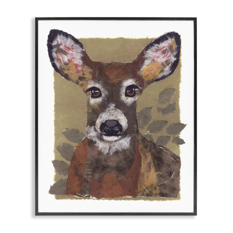 «Woodland Deer», art giclée par Nancy Overton, Giclée encadrée noir minuit, H 14 po x l 11 po