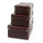 Marissa Faux Leather Nesting Upholstered Decorative Brown Trunk with Vintage Accents and Studs Set