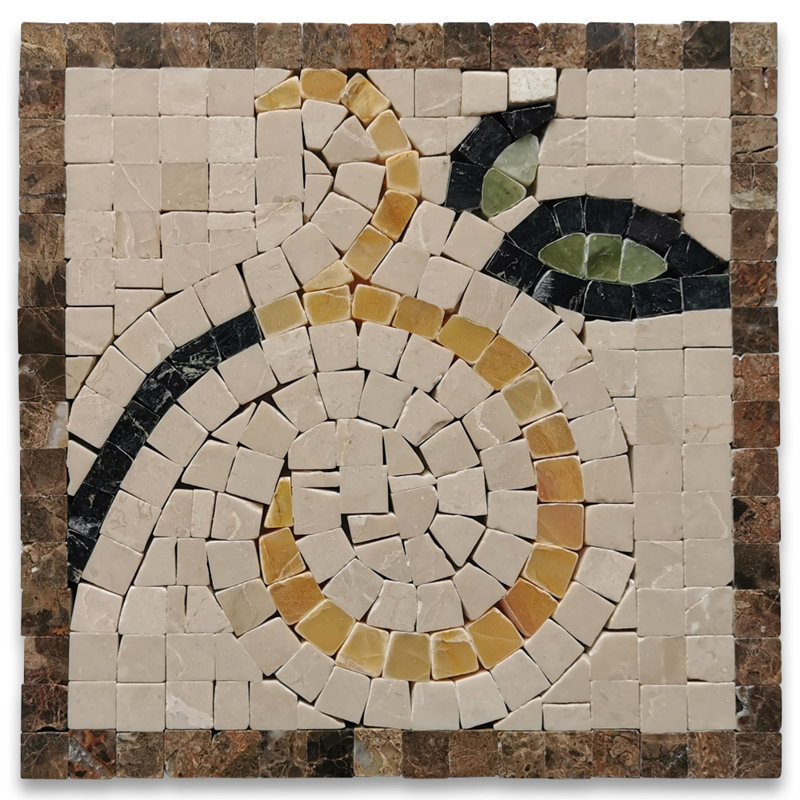 Carreau de mosaïque de mur et de sol en marbre 6,3 po x 6,3 po Emerald