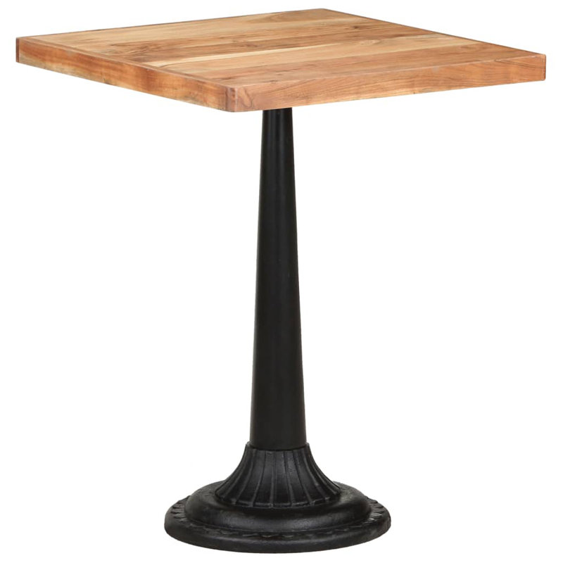 Akridge Acacia Solid Wood Top Metal Base Dining Table
