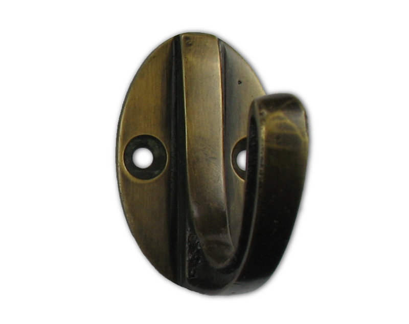 Wall Mounted Oval Back Carved-Side Robe Hook