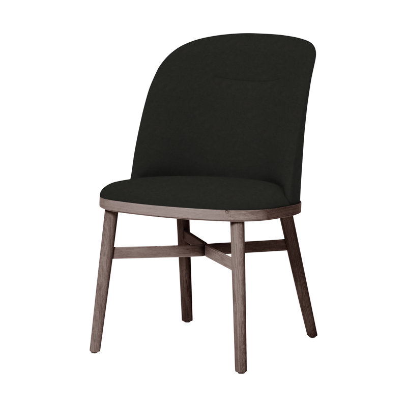 Bund 18'' H Upholstered Dining Chair, Natural Oak, Newcastle Black New 65