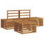  Outdoor Sofa Set 3 Piece Natural Solid Acacia Wood