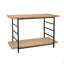 Console 48 po x 16 po x 32 po à 2 niveaux en bois et fer avec structure noire et tablette de rangement, industrielle / moderne / minimaliste