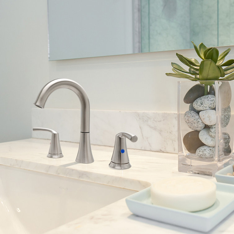 Widespread 2-handle Bathroom Faucet with Drain Assembly