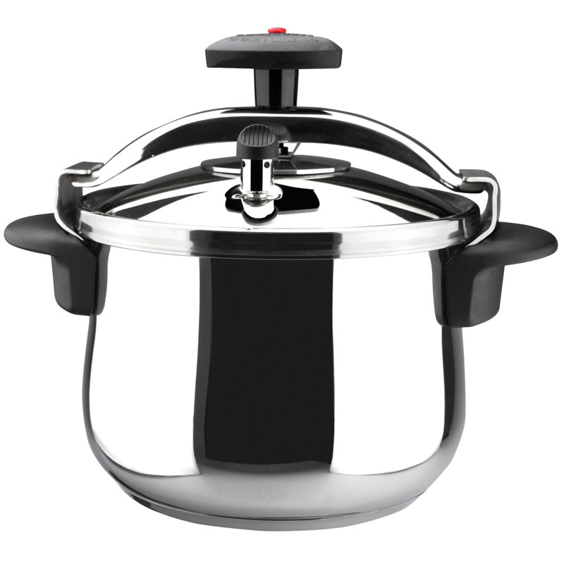 Autocuiseur en acier inoxydable de 6,3 pte MAGEFESA Star Belly - Base à induction complète, acier inoxydable 18/10, système de sécurité triple, compatible avec toutes les surfaces de cuisson, 8 PSI