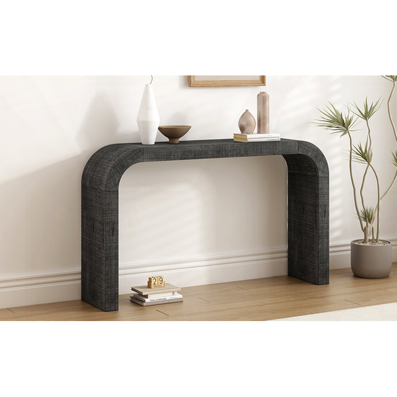 Wood 52'' Console Table, 30.9" H x 52.25" W x 11.81" D, Antique Black
