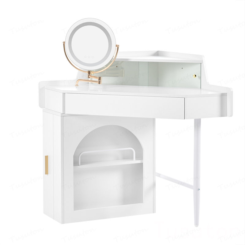 Meuble-lavabo de coin avec miroir et lumières DEL