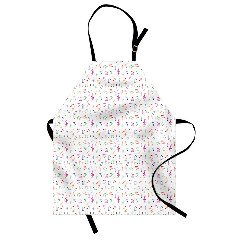 Multicolore, tablier de musique East Urban Home, unisexe, aquarelle