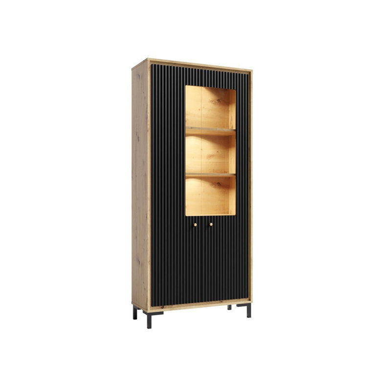 Vasilikos Display Cabinet, Natural/Black