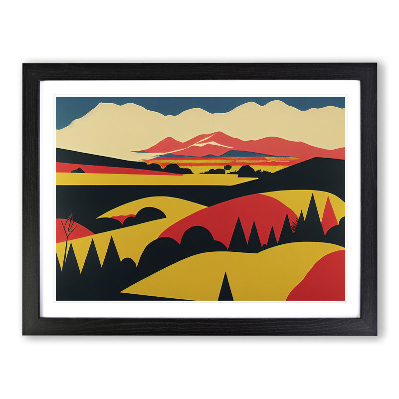 Pop Meadow Landscape - Single Picture Frame Print