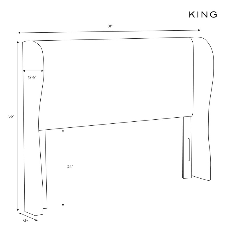Tête de lit tapissier à oreilles Tomey, Très grand, Shantung Khaki