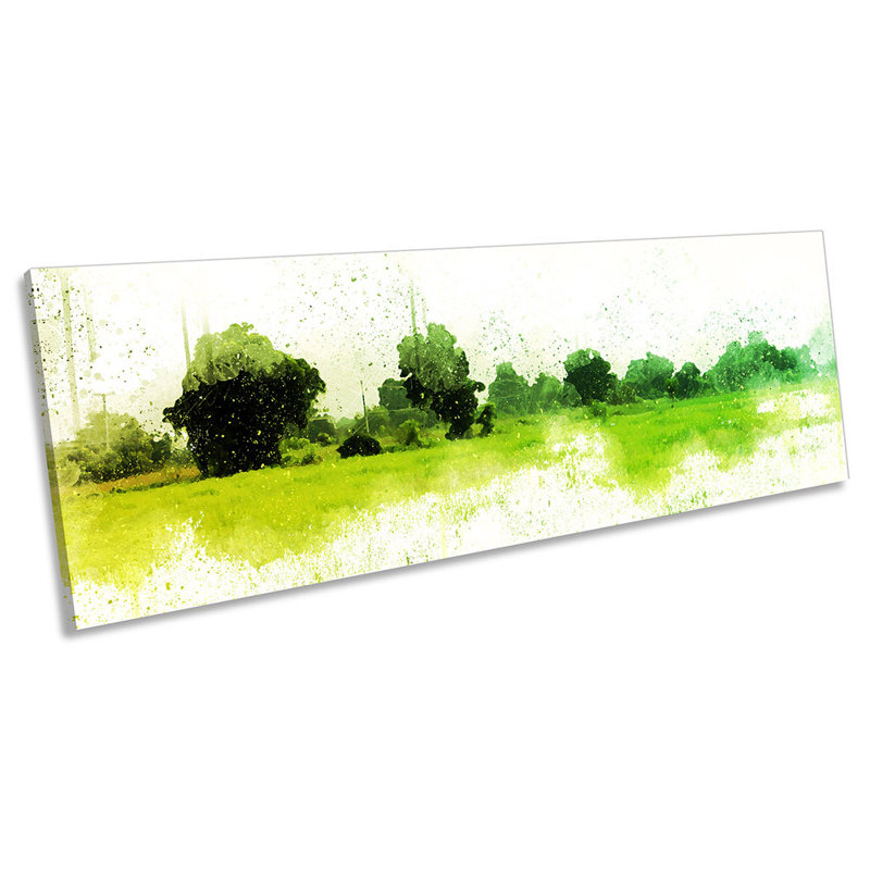 Meadow Trees Modern - Wrapped Canvas Panoramic Print, 30.48cm H x 91.44cm W x 2cm D