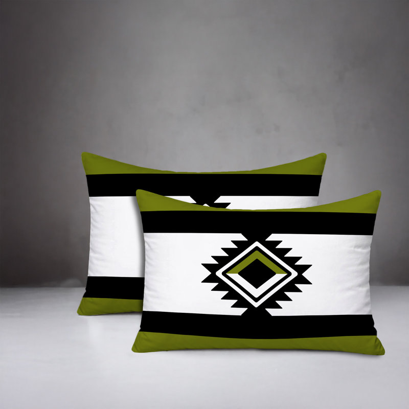 Ensemble de coussins réversibles pour l'intérieur et l'extérieur Tuva, 25 x 18, Chartreuse