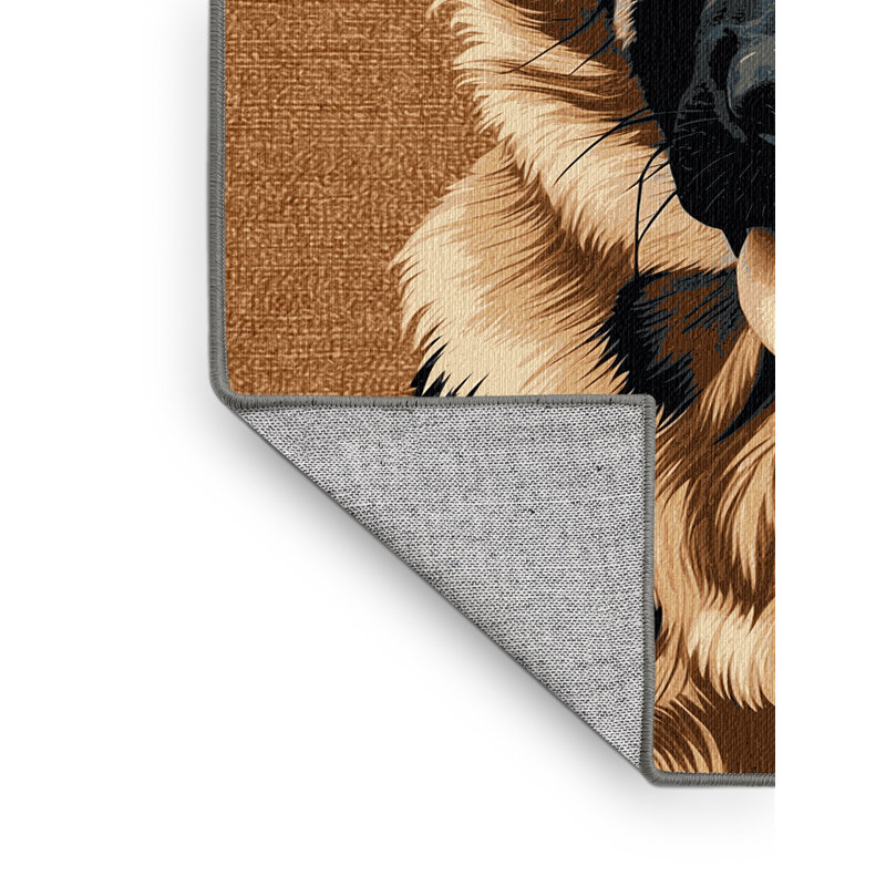 Washable Belgian Malinois Dogs Area Rug, Square 8'