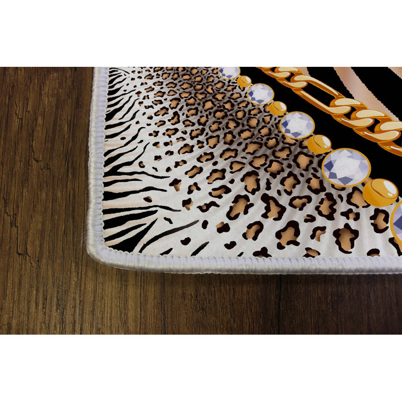 Luxurious Woven Carpet 5.2 x 7.5 ft, 100% Polyester, 0.4 in Pile Height | Antibacterial, Non-Slip PVC Dot Underside, Machine Washable | Elegant 3D Digital Print Design, Perfect for Living Room & Bedroom Décor