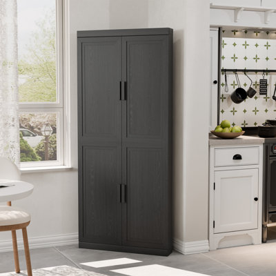 72" H X 31" W Kitchen Pantry Storage Cabinet with Adjustable Shelves Corner Sideboard Buffet Cupboards for Kitchen, Living Room