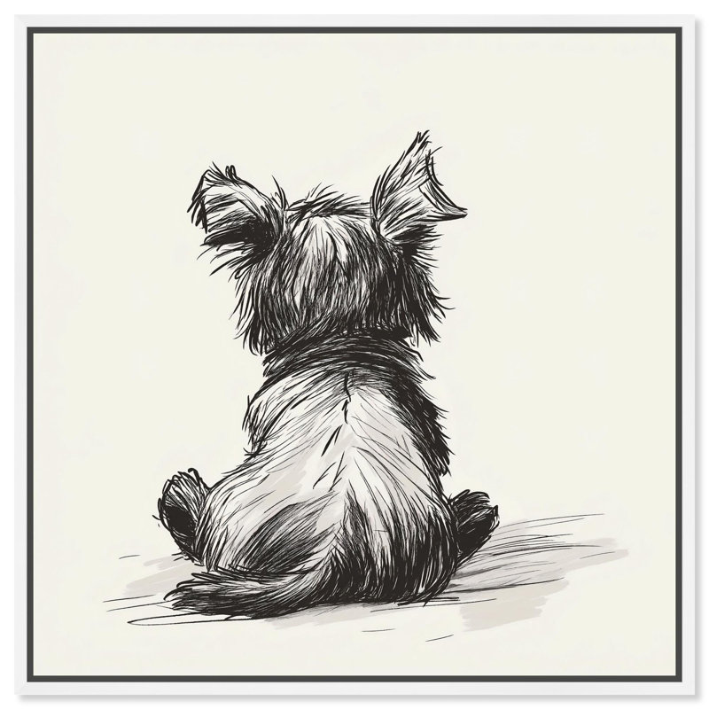 «Abstract Paws of Joy», dessins sur toile par Art Remedy, Cadre flottant blanc, H 41 po x l 41 po x P 1,8 po