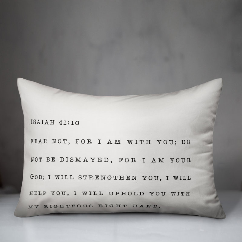 Coussin intérieur / extérieur Fear Not I Am Your God, H 14 po x l 20 po, Rectangle