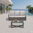 2-Piece Wicker Patio Conversation Set With Gray Cushions & Coffee Table-1085837947
