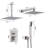 12" Ceiling Mount Brushed Nickel Shower System, Ceiling Rainfall Shower Head System