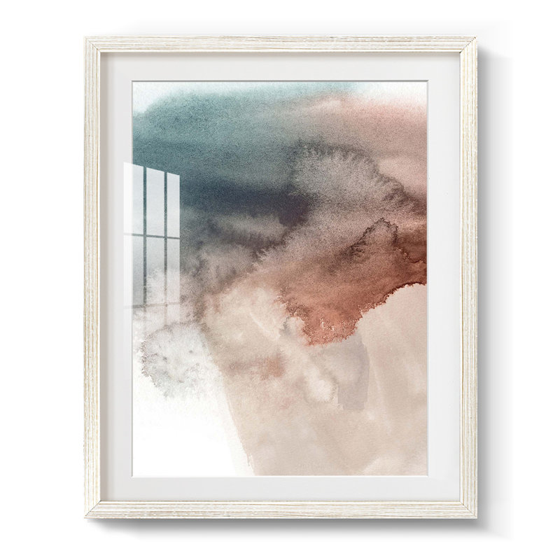 Red Ochre abstrait III - impression encadrée, H 25,5 po x l 17,5 po, Blanc