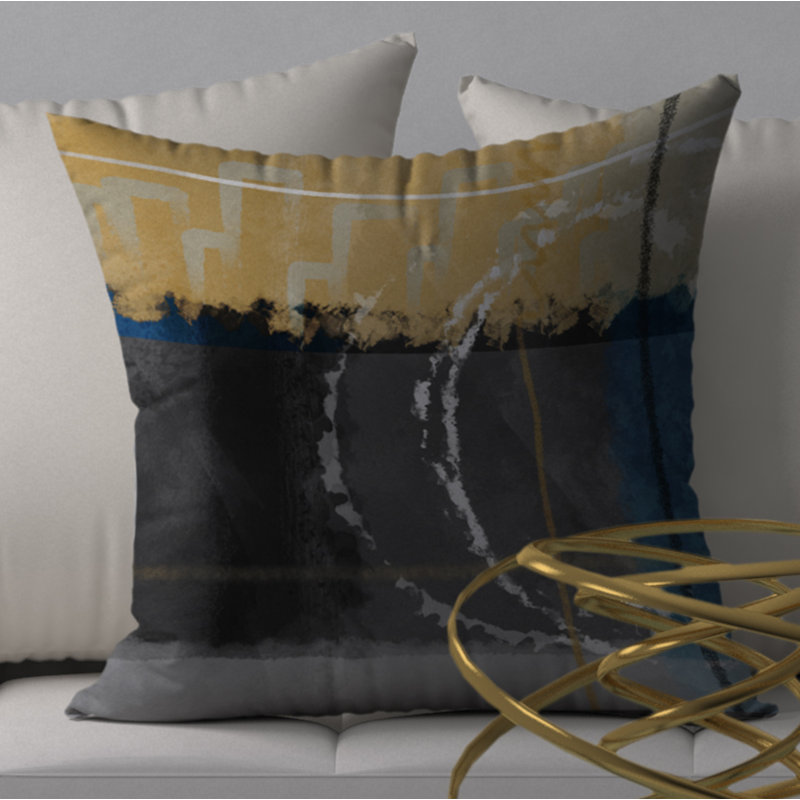 Abstract Throw Pillow, 18" H x 18" W