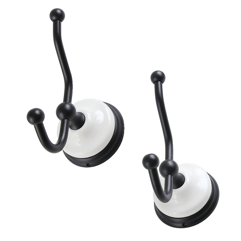 Victorian Wall-Mounted Single Robe Hook, Matte Black