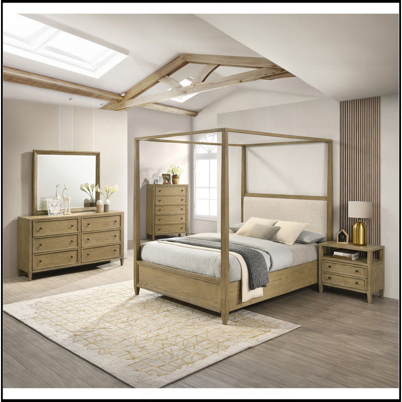 Mobilier de chambre à coucher 1pc Rustic Charm, Grand lit