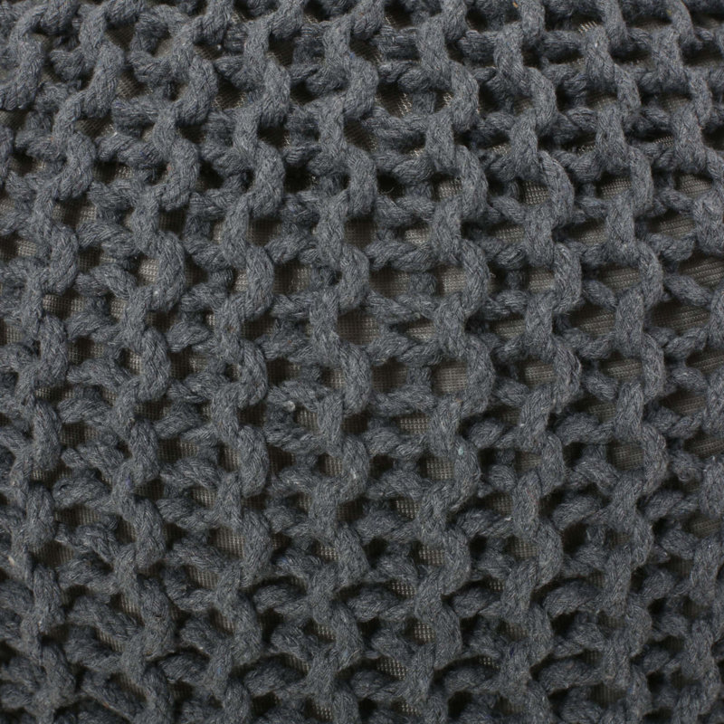 Bordeaux Knitted Cotton Round Pouf