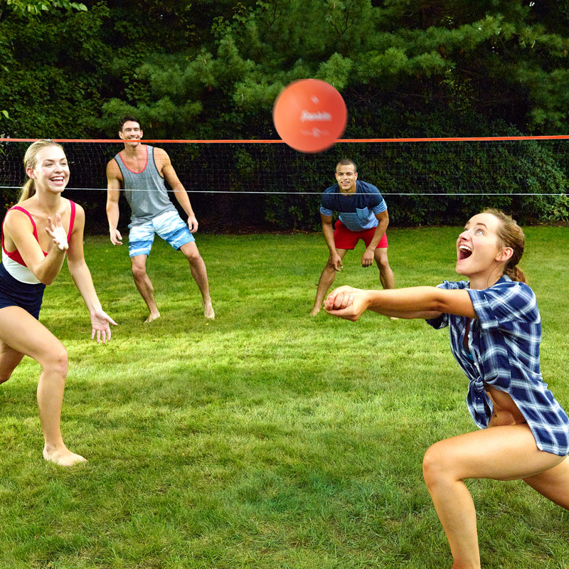 Portable Outdoor Volleyball Set with Net and Ball