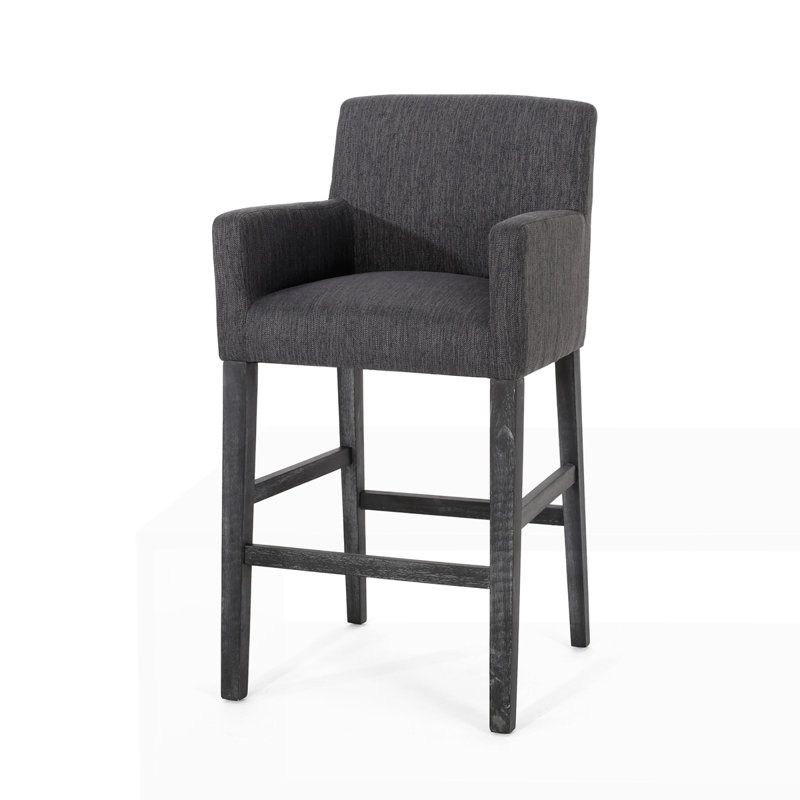 Ensemble de 2 tabourets de comptoir rembourrés de 30,5 pouces, Gris anthracite, 2