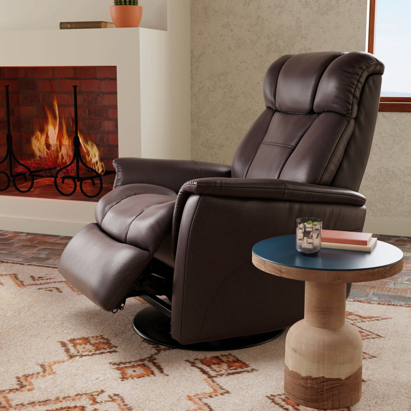 Fauteuil inclinable et oscillant Global Home avec appui-tête et repose-pieds réglables manuellement en similicuir Bentley