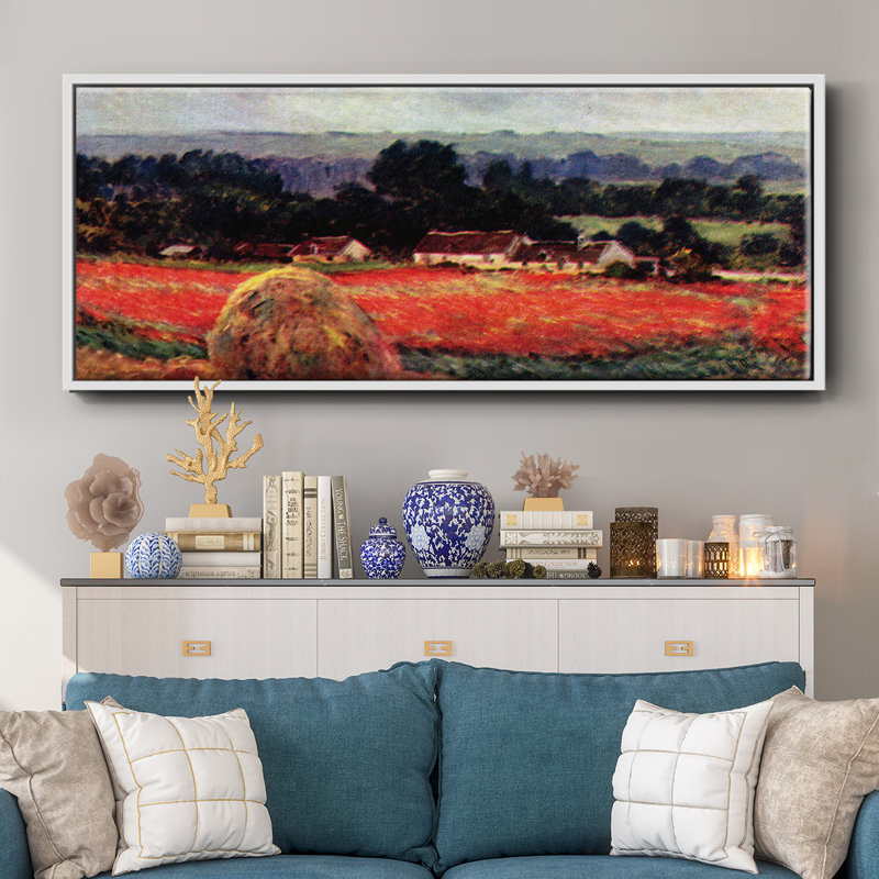 Le coquelicot de Blumefeld par Monet - Toile encadrée, H 8 po x l 20 po