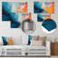 «Blue and Orange Paint Expression 4», art mural abstrait en métal MT134520-1405508993