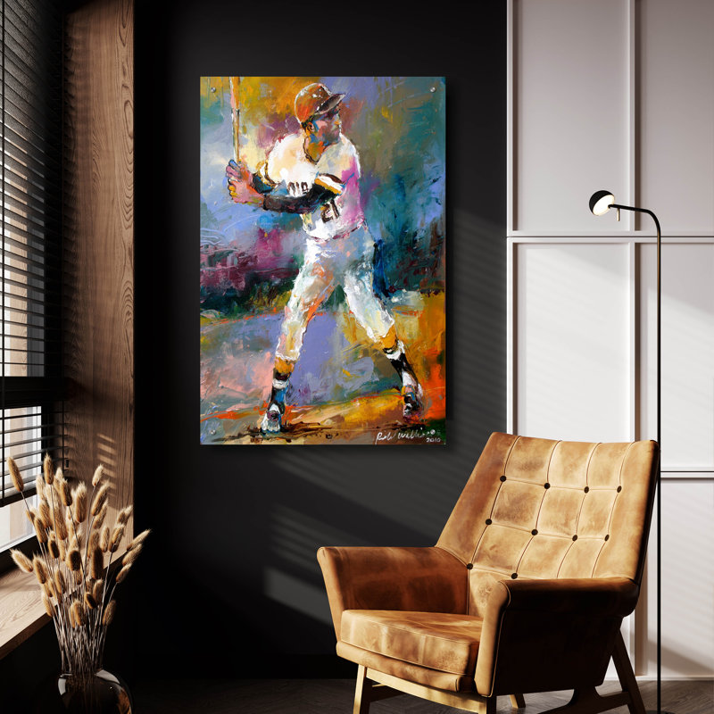 "Roberto Clemente" par Richard Wallich, H 36 po x l 24 po x P 0,2 po