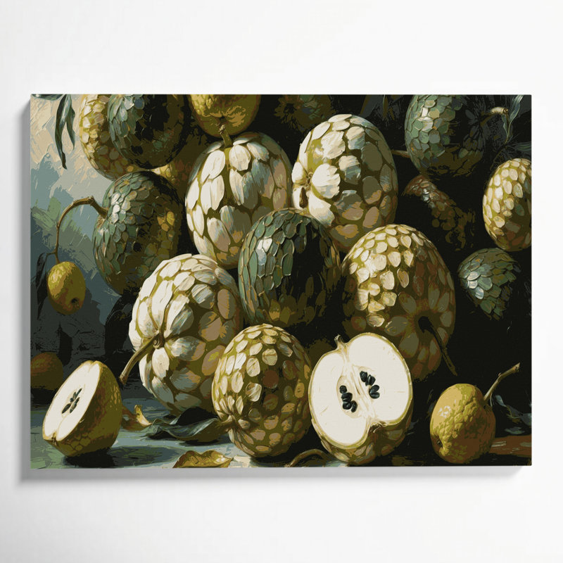 «Fruit Cherimoya Brown», art mural sur toile, H 11 po x l 14 po