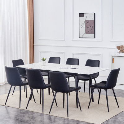 Modern 59"-75" Kitchen Table Set with Sturdy Metal Frame,Perfect for Home Kitchen,Space Saving